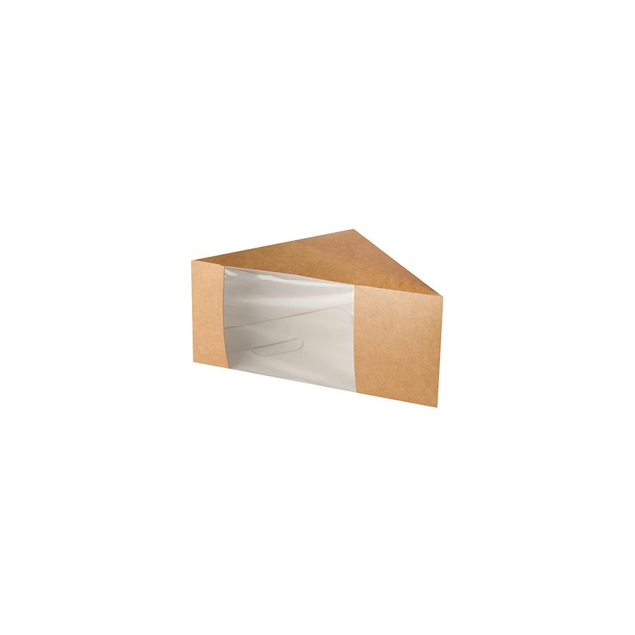 Bio-Sandwichboxen, Pappe mit Sichtfenster aus PLA "pure" 12,3 x 12,3 x 8,2 cm braun - Bild 1