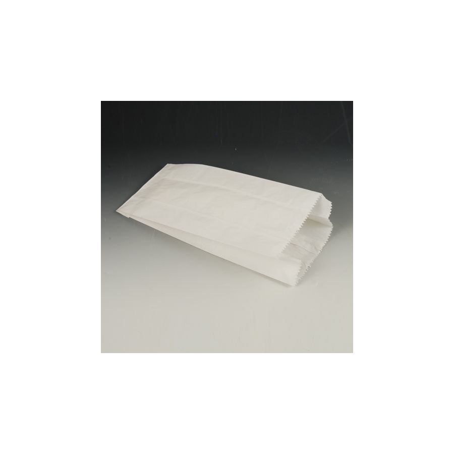 Papierfaltenbeutel, Cellulose, gefädelt 35 x 15 x 7 cm weiss Füllinhalt 2,5 kg - Bild 1