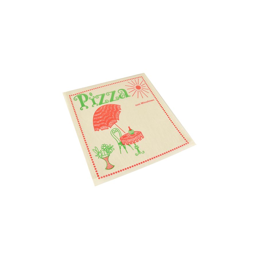 Snacktaschen für Pizza, Pergamin 30 x 30 cm "Cafeteria" fettdicht - Bild 1