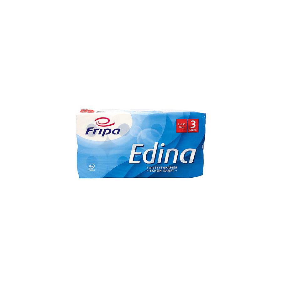 Toilettenpapier 3-lagig, "Edina" hochweiss, 250 Blatt pro Rolle - Bild 1