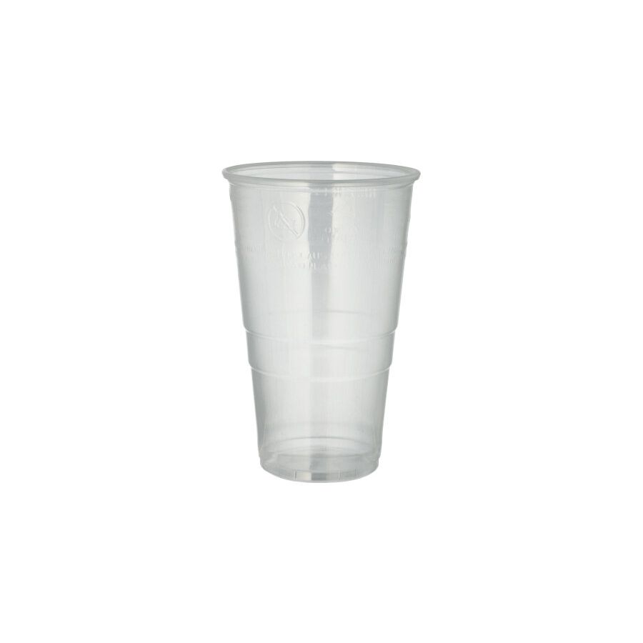 Trinkbecher, PP 0,5 l Ø 9,5 cm · 14,8 cm transparent mit Schaumrand - Bild 1