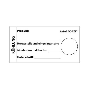 "LabelLord" Etiketten 37 mm x 64 mm weiss Kühlschrank, abwaschbar