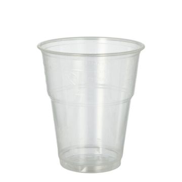 Kaltgetränkebecher, PLA 0,3 l Ø 9,5 cm · 11 cm glasklar mit Schaumrand