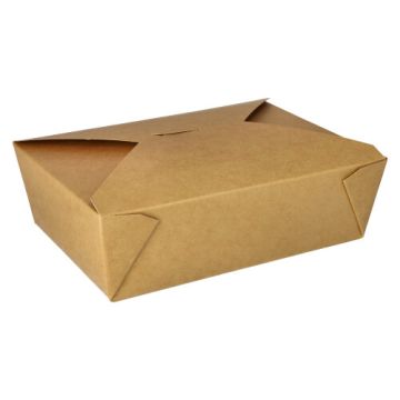 Lunchboxen, Pappe 2000 ml 6,5 cm x 14 cm x 19,7 cm braun