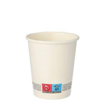 Trinkbecher, Pappe "To Go" 0,2 l Ø 8 cm · 9,2 cm weiss