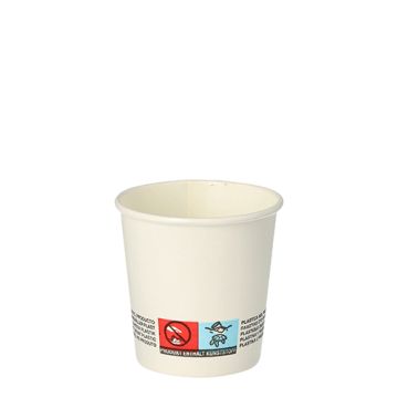 Trinkbecher, Pappe "pure" 0,1 l Ø 6 cm · 6 cm weiss