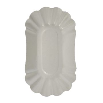 Schalen, Pappe [ff] oval 10,5 cm x 17,5 cm x 3 cm weiss