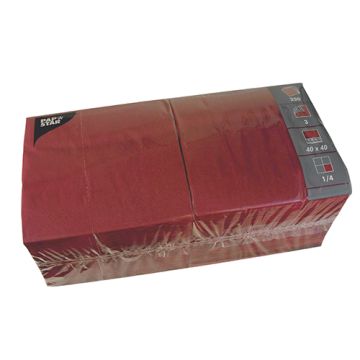 Servietten, 3-lagig 1/4-Falz 40 cm x 40 cm bordeaux