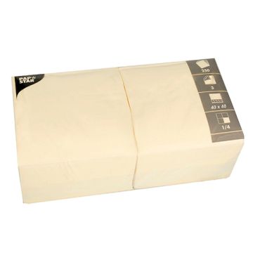 Servietten, 3-lagig 1/4-Falz 40 cm x 40 cm creme