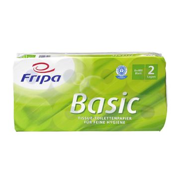 Toilettenpapier, 2-lagiges Tissue Ø 12 cm · 12 cm x 10 cm weiss "Basic" 400 Blatt