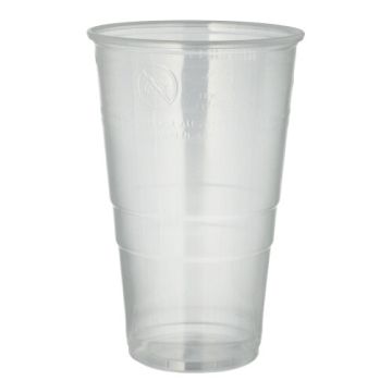 Trinkbecher, PP 0,5 l Ø 9,5 cm · 14,8 cm transparent mit Schaumrand